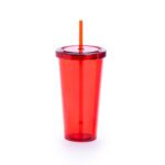 Vaso con tapa y pajita Trinox 750ml