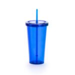 Vaso con tapa y pajita Trinox 750ml