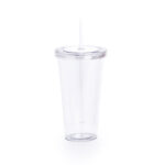 Vaso con tapa y pajita Trinox 750ml