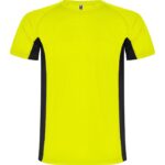 Camiseta técnica bicolor Shanghai amarillo fluor negro