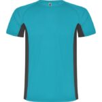 Camiseta técnica bicolor Shanghai turquesa plomo oscuro