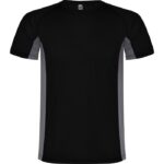 Camiseta técnica bicolor Shanghai negro plomo oscuro
