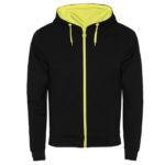 Sudadera cremallera Fuji negro amarillo fluor