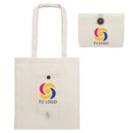 Bolsa de algodón plegable con bolsillo T-407