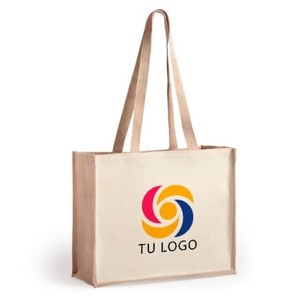 Bolsa rotin combinación yute y algodón