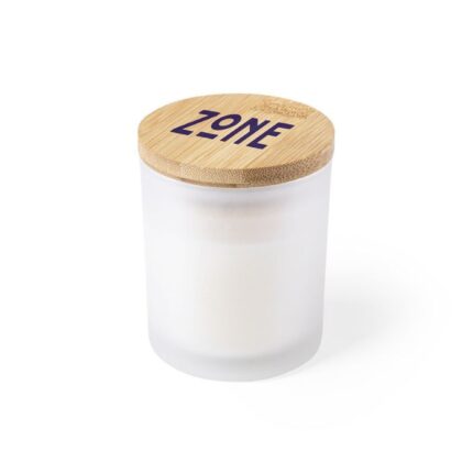 Vela aromática con tapa de bambú