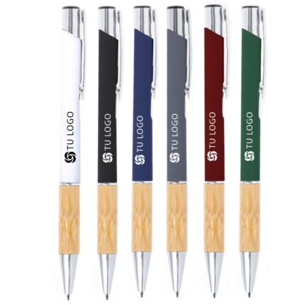 Bolígrafo aluminio y bambú Kolka AL20148