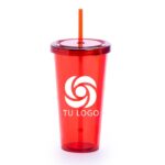 Vaso con tapa y pajita Trinox 750ml