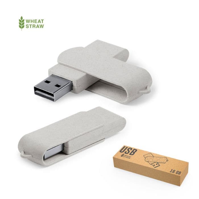Memoria USB Giratoria fibra de trigo