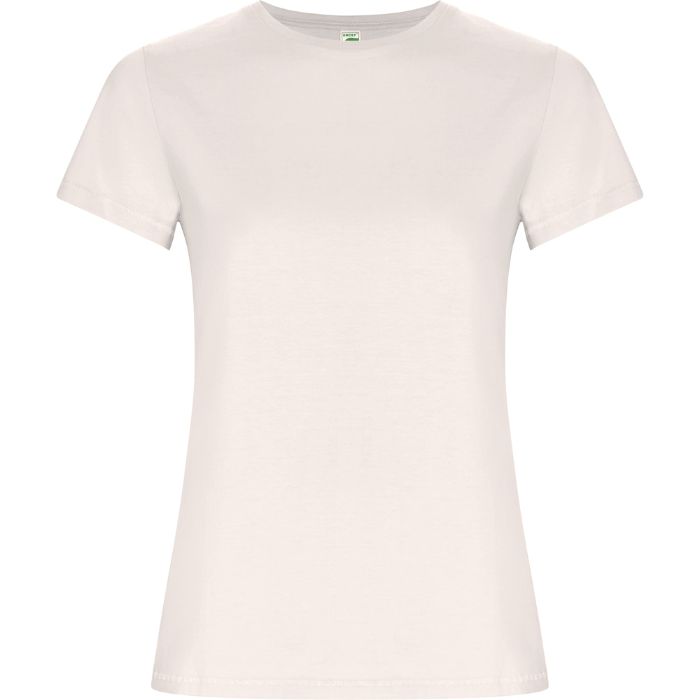Camiseta algodón orgánico Golden Woman blanco vintage