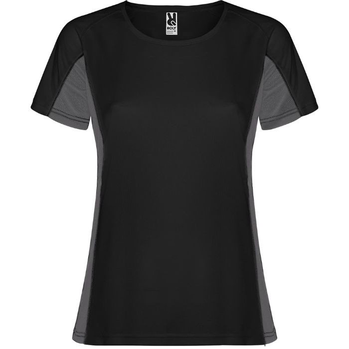 Camiseta técnica bicolor Shanghai Woman negro plomo oscuro