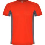 Camiseta técnica bicolor Shanghai rojo plomo oscuro