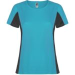 Camiseta técnica bicolor Shanghai Woman turquesa plomo oscuro