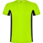 Camiseta técnica bicolor Shanghai verde fluor negro