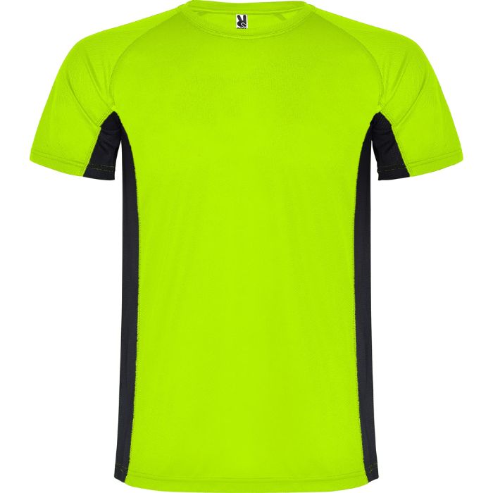 Camiseta técnica bicolor Shanghai verde fluor negro