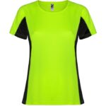 Camiseta técnica bicolor Shanghai Woman verde fluor negro