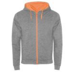 Sudadera cremallera Fuji gris naranja fluor