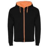 Sudadera cremallera Fuji negro naranja fluor