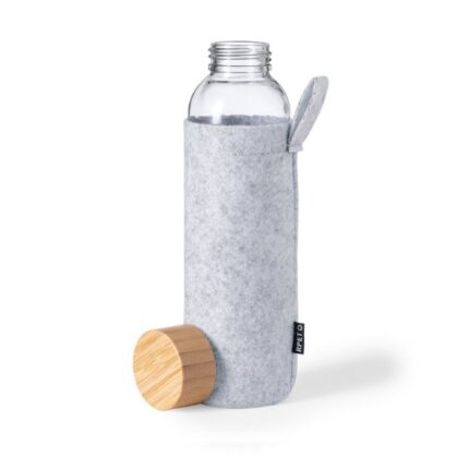 bidon de cristal con funda fieltro