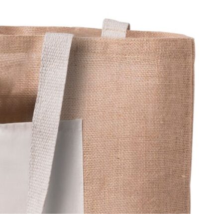 Bolsa yute con bolsillo de algodón