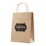 Bolsa de papel mediana asas retorcidas
